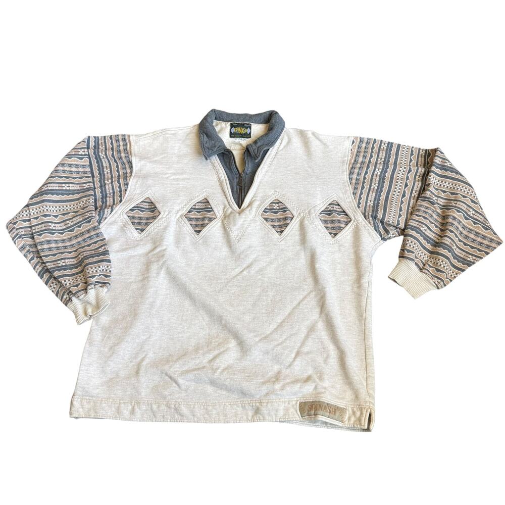 Vintage Spinash Collared Pullover Sweater Polo Mens Large